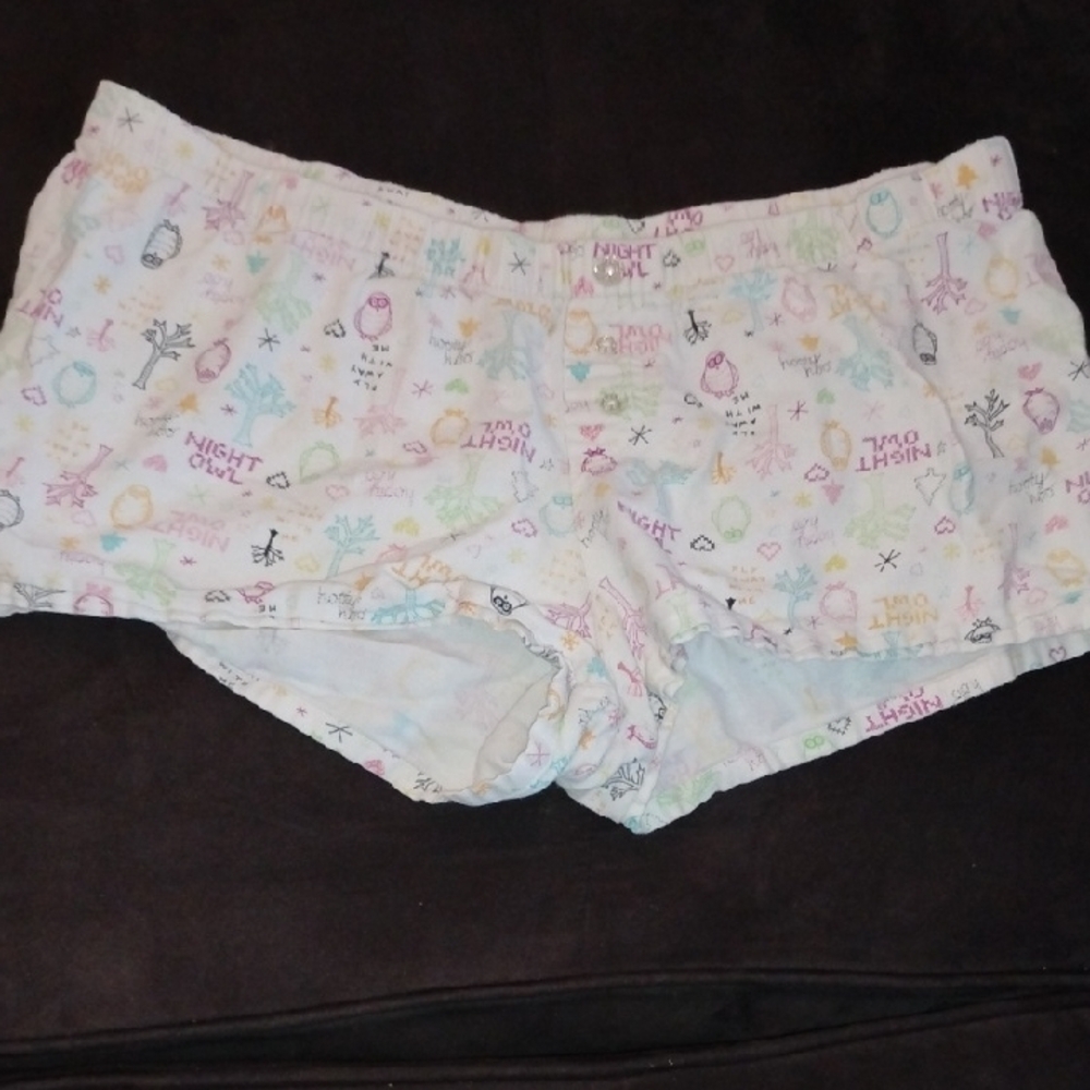 Colorful Owl Print Patterned Shorts